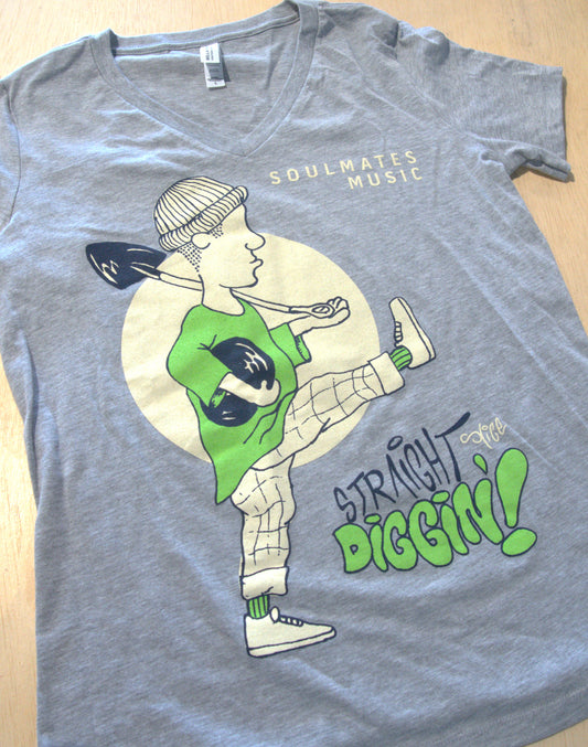 "Straight Diggin!" Women's Short Sleeve V-Neck